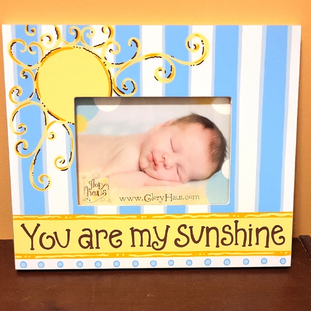 Blue and Yellow 'You Are My Sunshine' Photo Frame